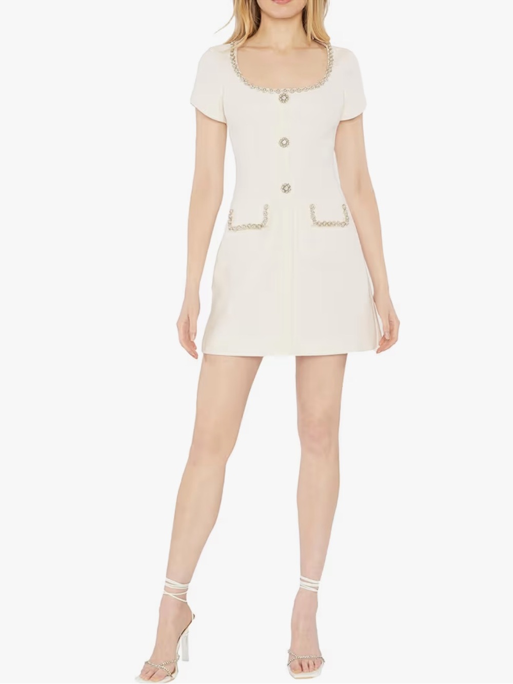 New Likely Sergio Short Sleeve Mini Dress with Pearl Accents